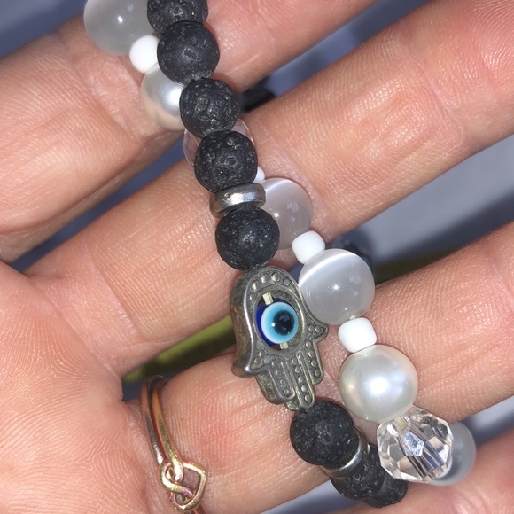 3/$15 3pc gemstone bracelets flexible chakra lava - Picture 7 of 7
